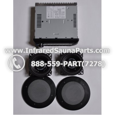 COMPLETE STEREO + SPEAKERS + COVERS - COMPLETE STEREO SYSTEM PC-3681 WITH 2 SPEAKERS 1